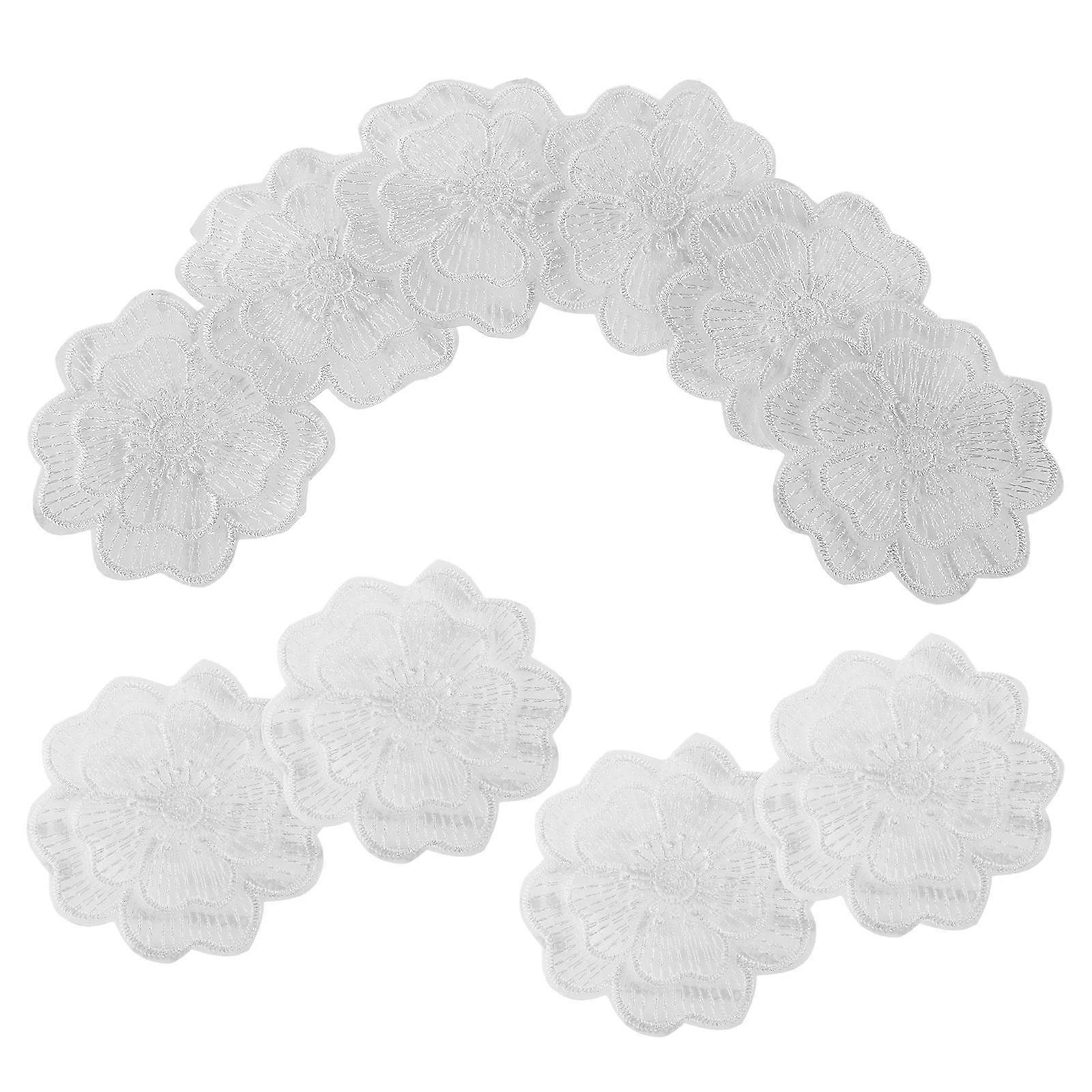 Organza Lace Applique Patches for Clothes with Self Adhesive 10Pcs Set