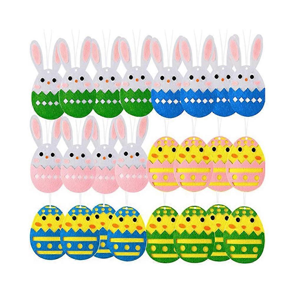Colorful Felt Egg Decoration Easter Themed Design Ornaments Cozy 24Pcs