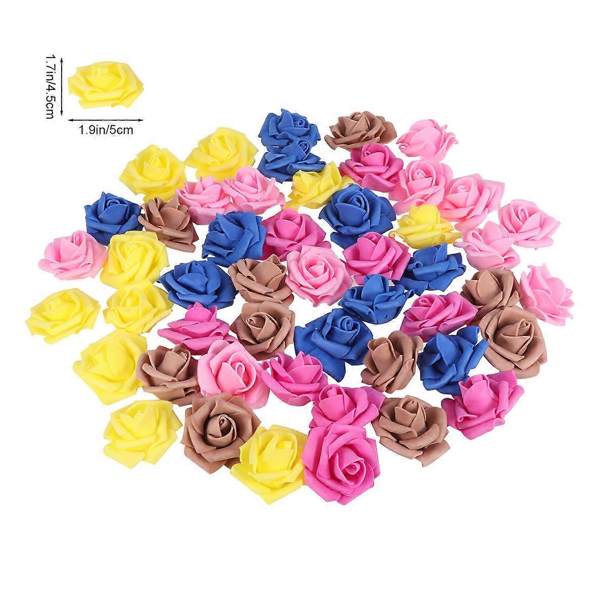 Sahte Gül Çiçekler İmitasyon Gül Çiçekler Süsleme Gerçekçi Yapay Çiçek Süslemeler Düğün Buketi Şeker mevcut Dekoratif Çiçekler Pembe 50 Adet