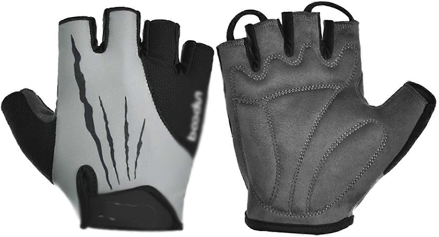 Sporthandschuhe Fahrradhandschuhe Halbfinger Atmungsaktiv für Männer Frauen XL Grau MTB Road Racing Reiten Motorradhandschuhe