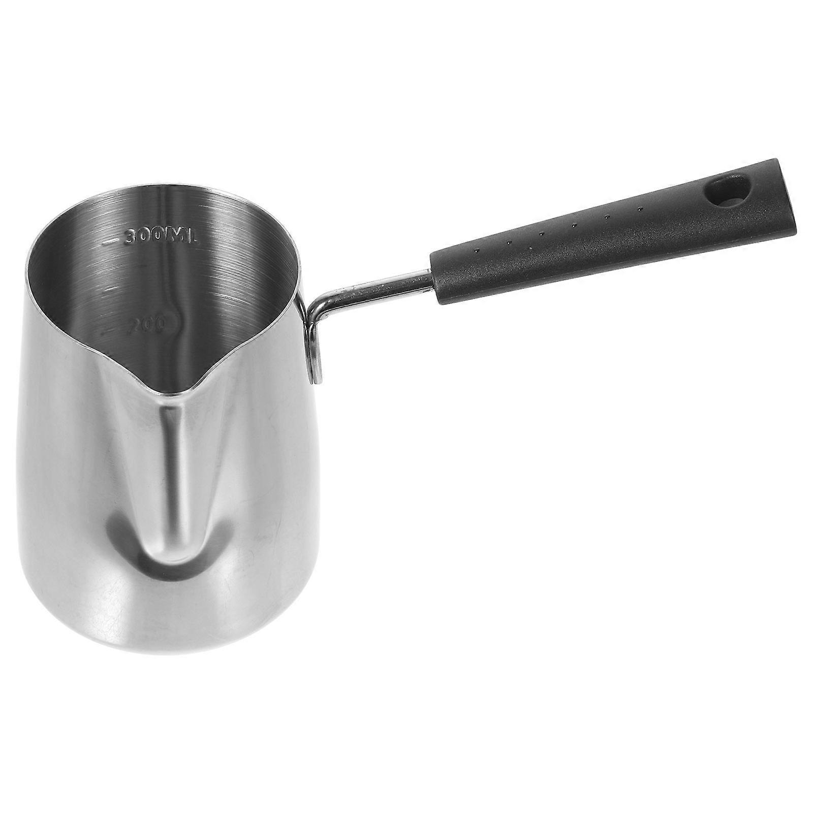 Latte Milk Pitcher Stainless Steel Frothing Cup For Office Use Silver 350ml Pouring 1Pcs