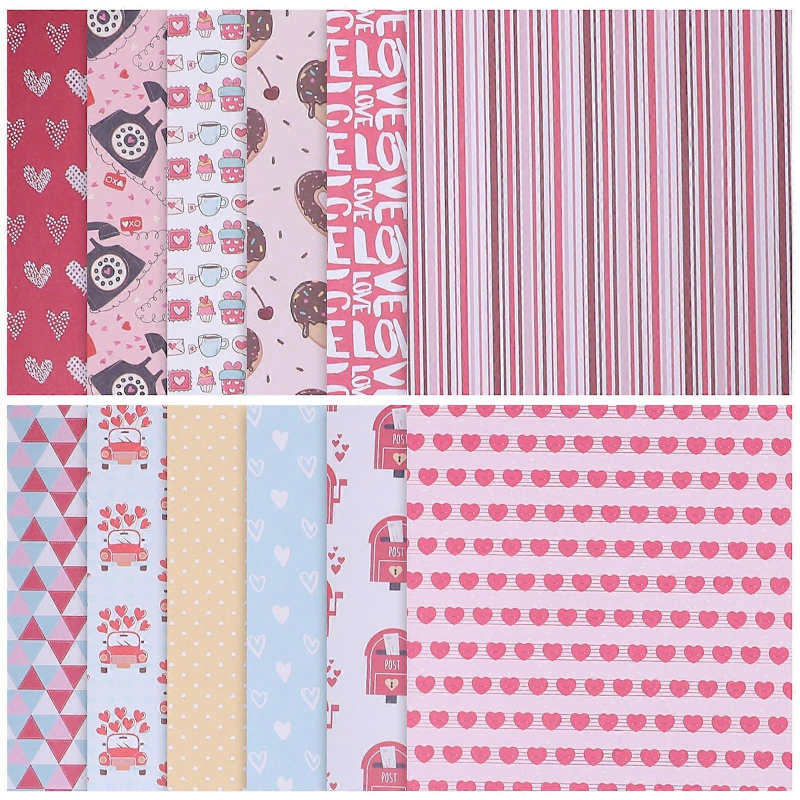 Textured Scrapbook Paper Valentine's Day Scrapbooking Supplies Black Square DIY Crafting 24Sheets