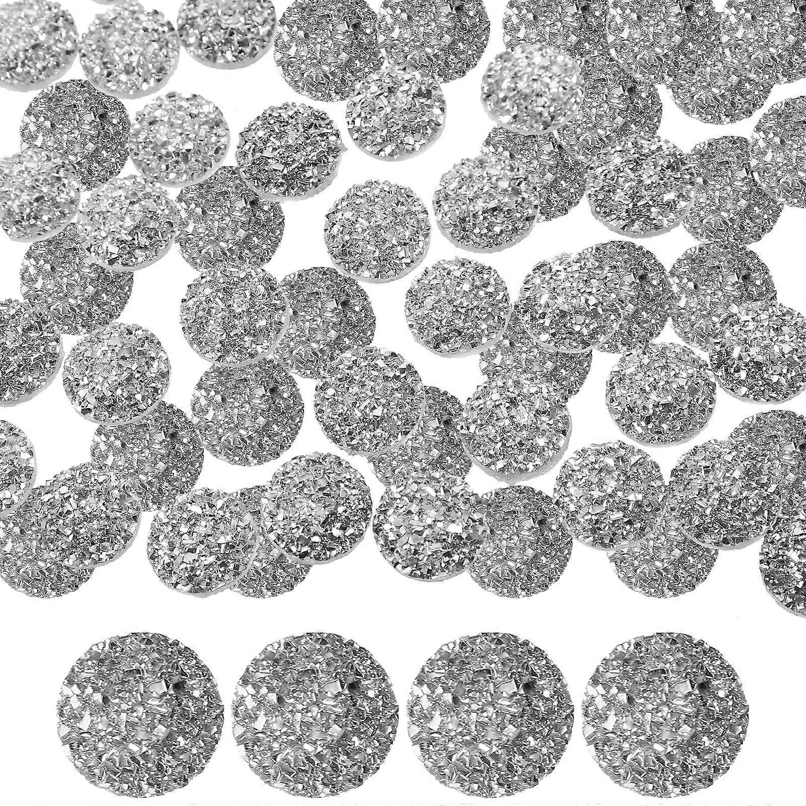 Crafting Rhinestones Flatback Silver 1.2X1.2cm Resin DIY Embellishments 100Pcs