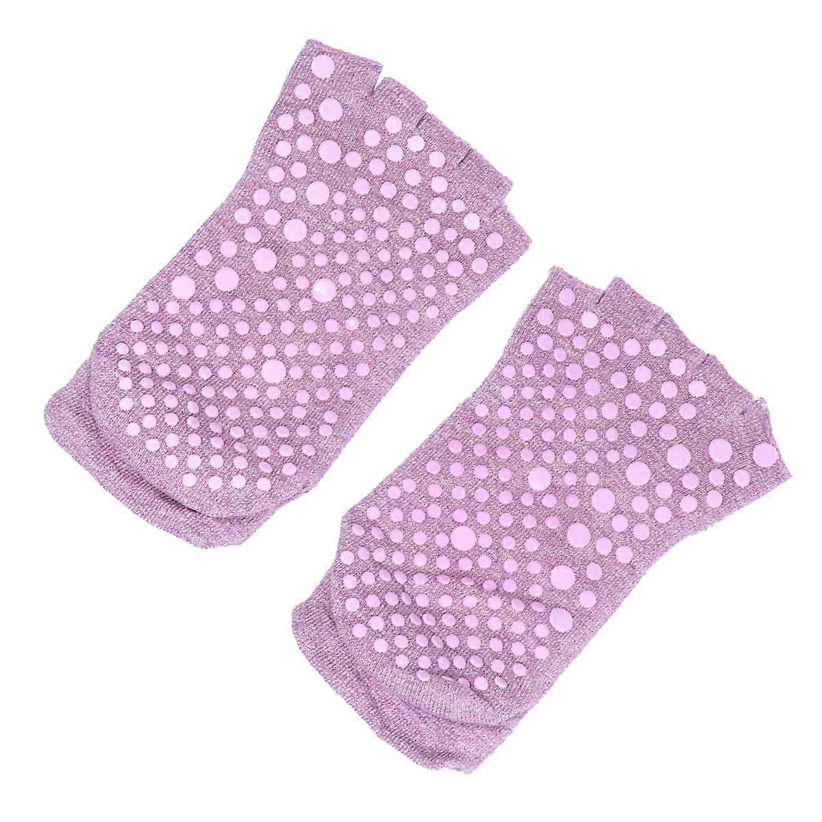 Moisturizing Open Toe Yoga Socks for Women – Breathable Five Toe Design for Running, Walking & Daily Use – Enhanced in Violet