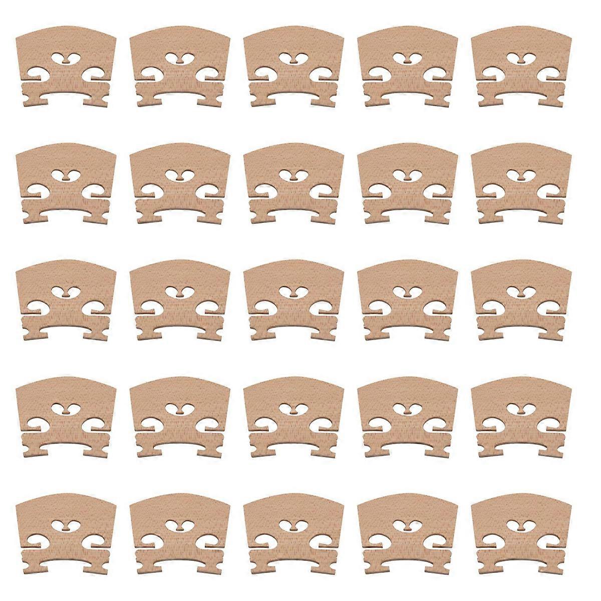 25 Pieces Maple 4/4 Full Size Violin Bridge Qin Code Violin Accessories