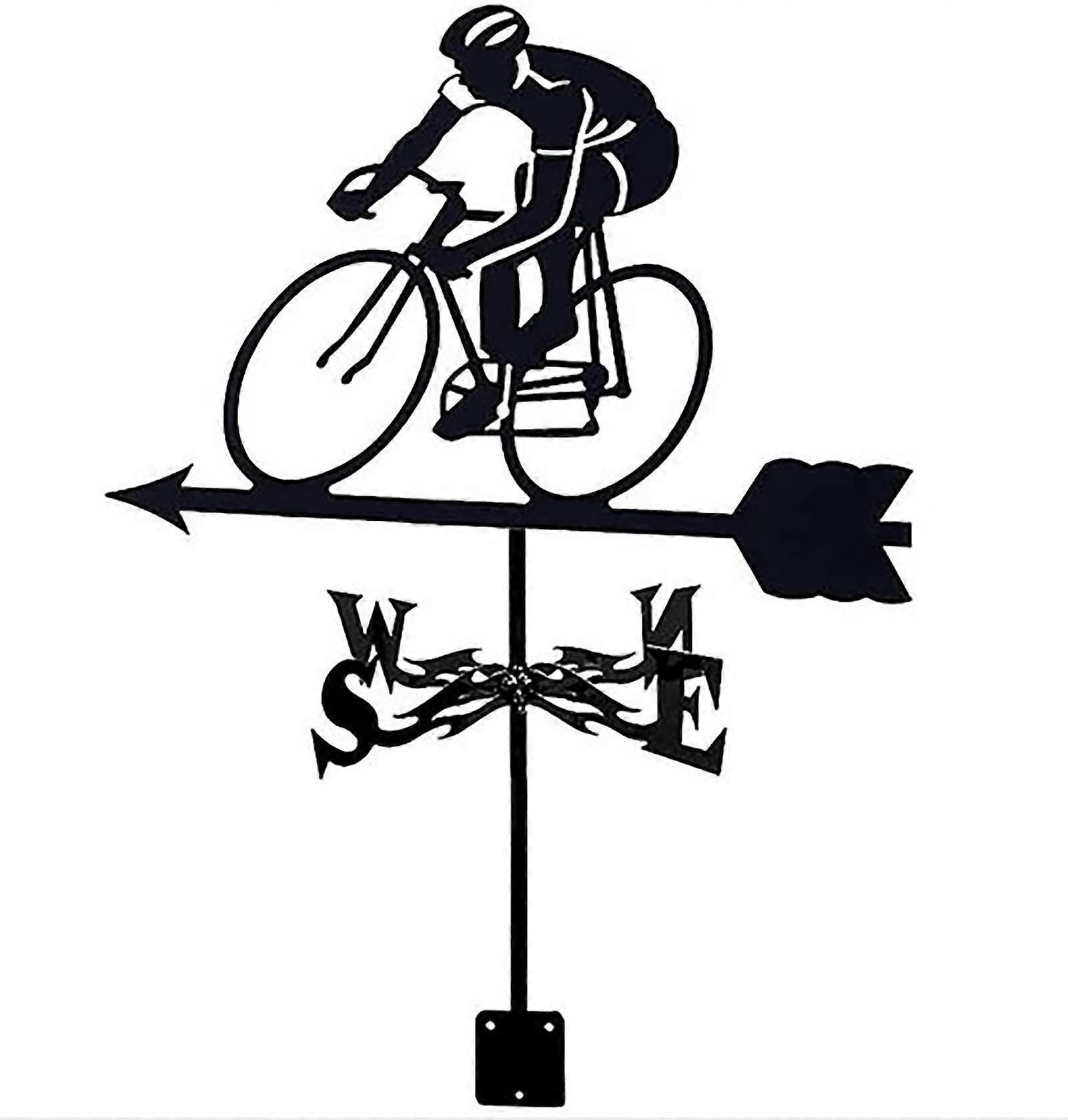Weather vane garden wind direction indicator with bicycle decoration