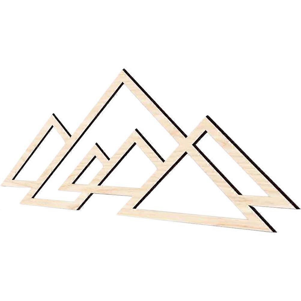 Unique Wall Decor Mountains Wood Panel Artistic Atmosphere Creation Simple Rustic Style Beige 2Pcs