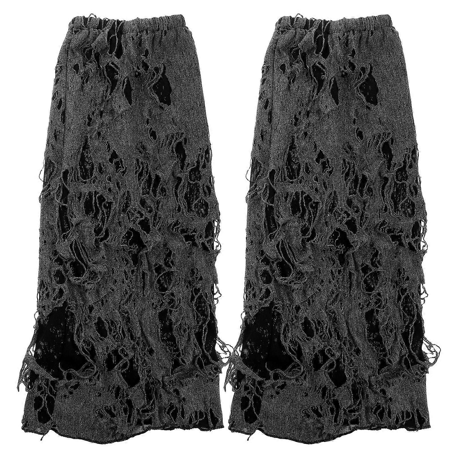 a refined and engaging product description based on your input:
**Thin Breathable Punk Style Ripped Leg Warmers – Gothic Costume Leg Sleeves with