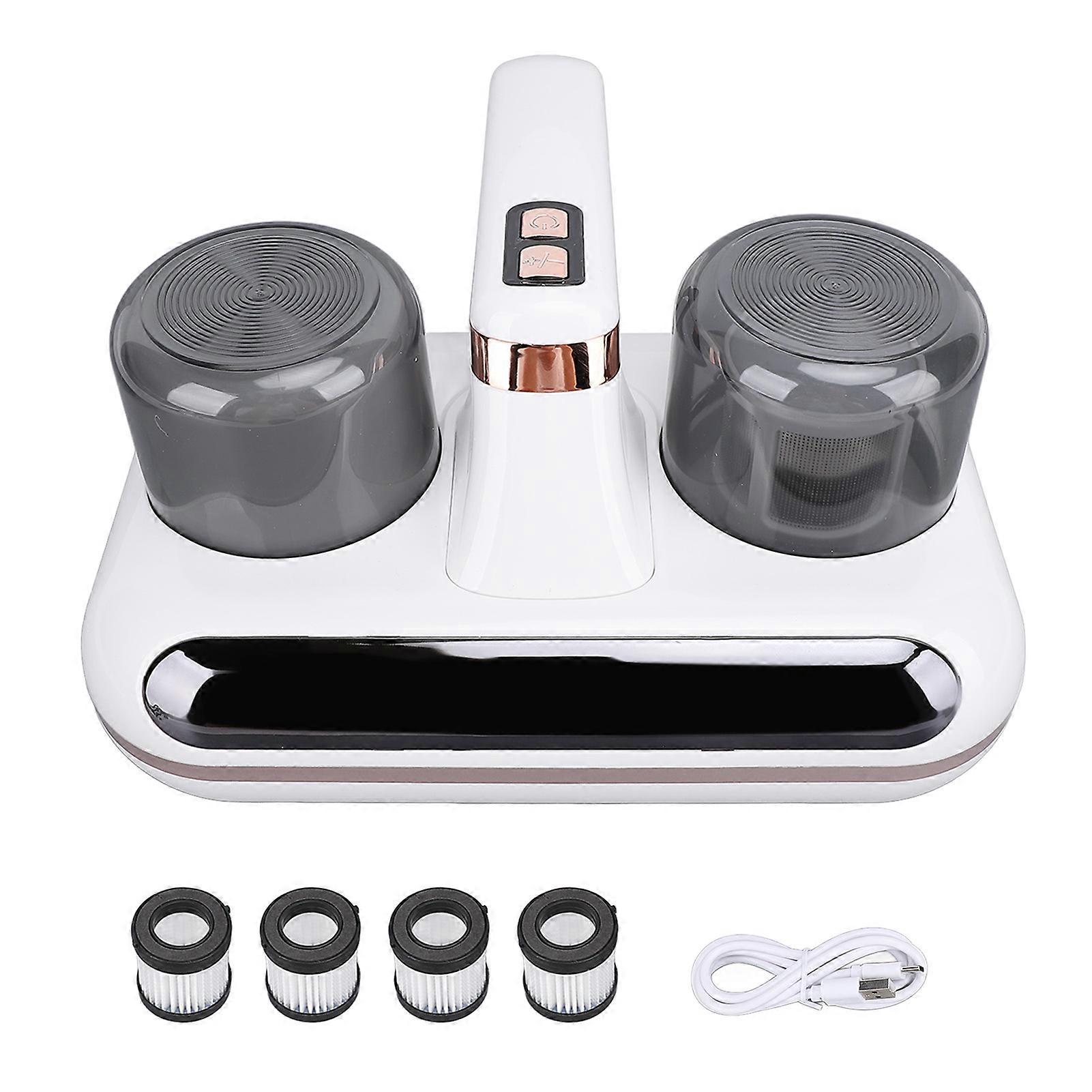 Handheld Bed Vacuum Cleaner 16kPa Powerful Suction Low Noise with 4 Washable Replacement Filters