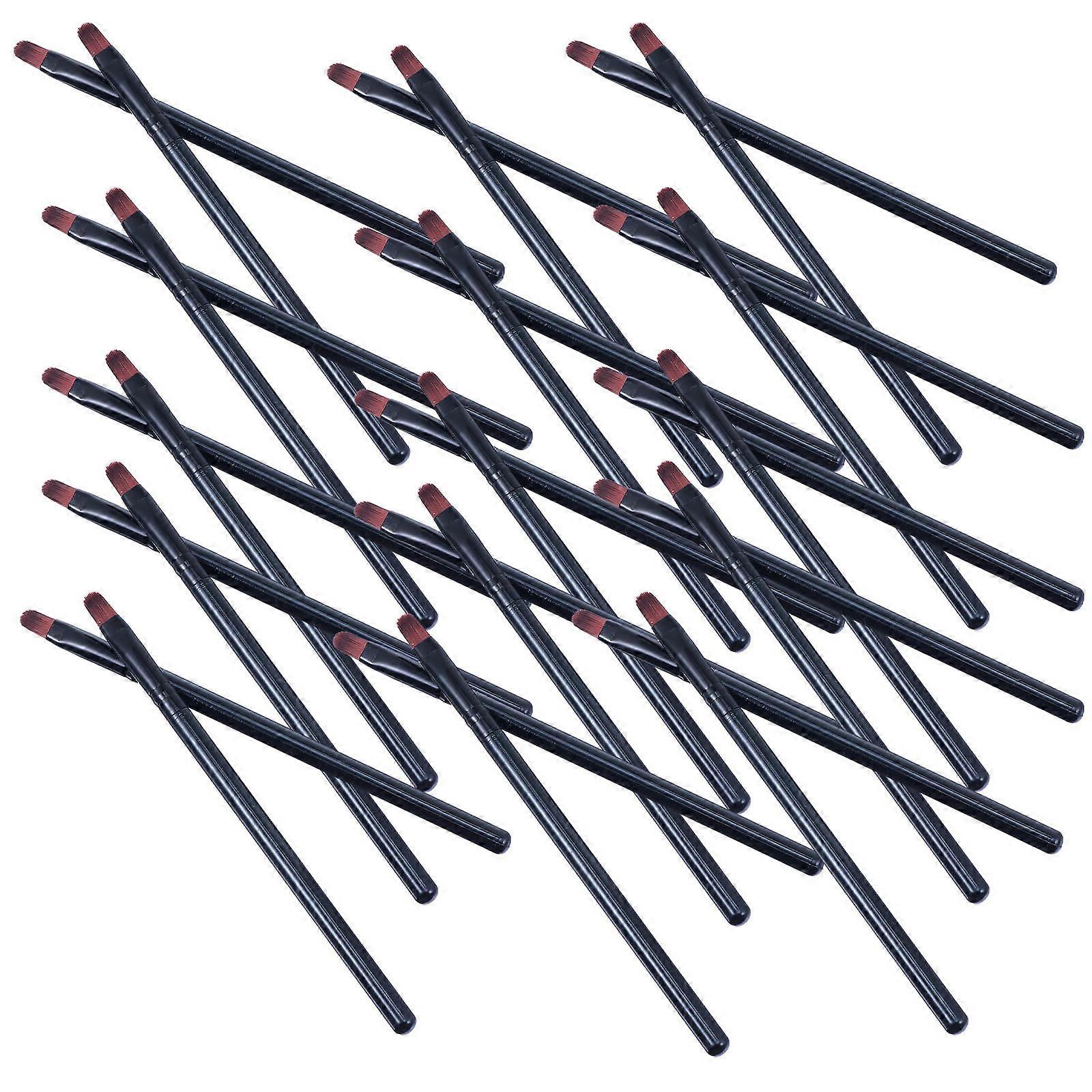 Makeup Brush Lip Applicator Adjust Lip Shade Portable Multi- Use 13x0.6cm Black 50Pack