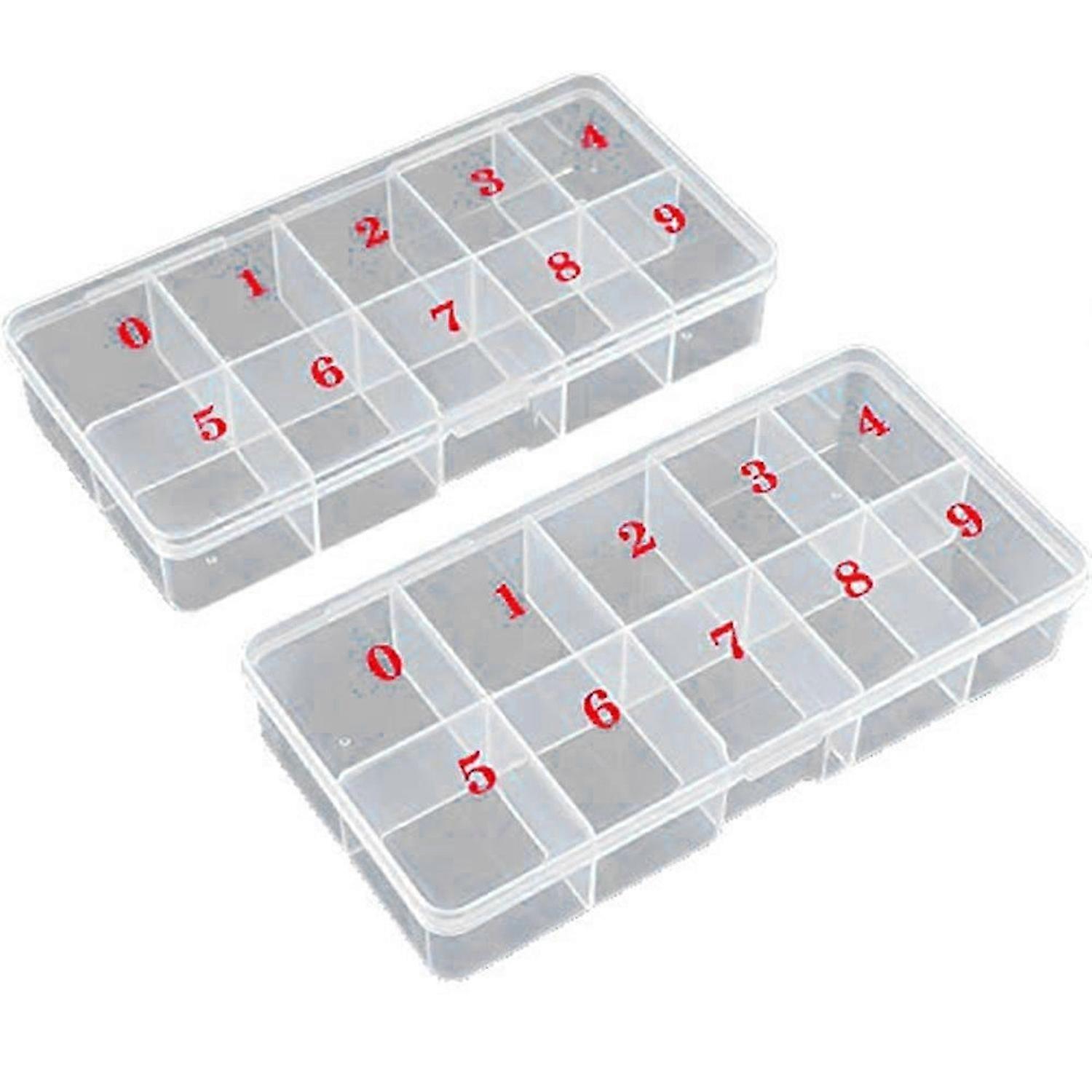 Nail Tip Box Empty Nail Tips Organizer Storage Fingernail Box Spaces Storage Case Container Nail Box