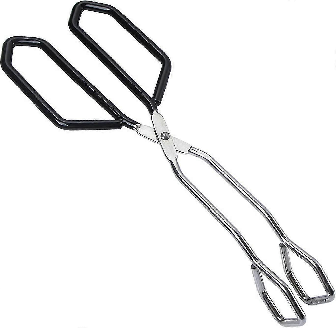Barbecue Tongs Scissor Tongs Stainless Steel Food Tongs with Wrap Handle Angled Bread Clamp for BBQ Grilling Cake 11inch