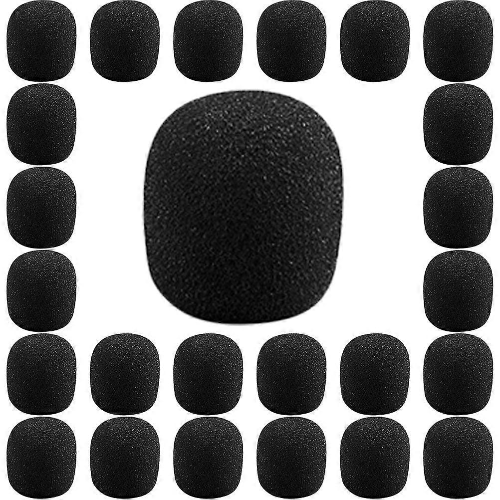 50pcs Megaphon Schwamm Mikrofon Pop Filter Windschutzscheibe Windschutzscheibe Abdeckung Zubehör für Mikrofon Schwarz