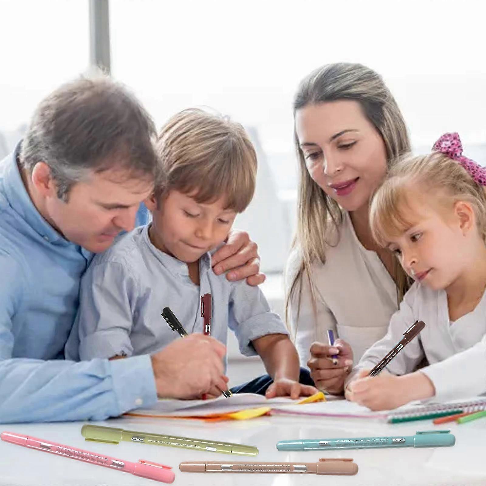 8pcs Double Head Pattern Outline Marker - Box Pack