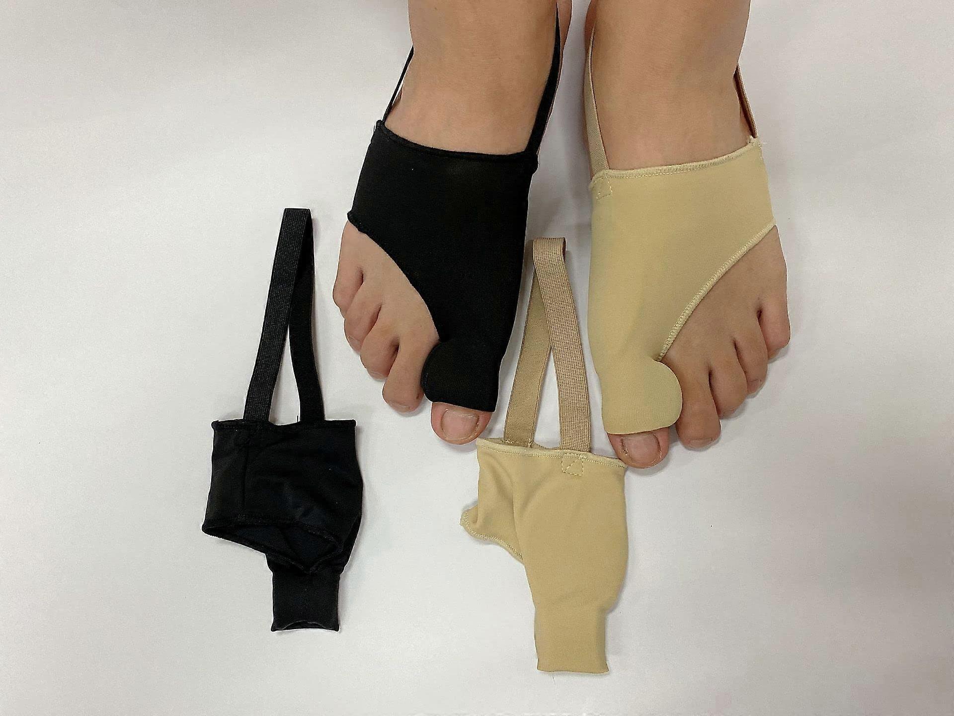 Bunion Corrector 4pc – Orthopedic Bunion Splint Big Toe Straightener for Hallux Valgus – Hammer Toe Corrector Foot Brace for Bunion Relief (Black)