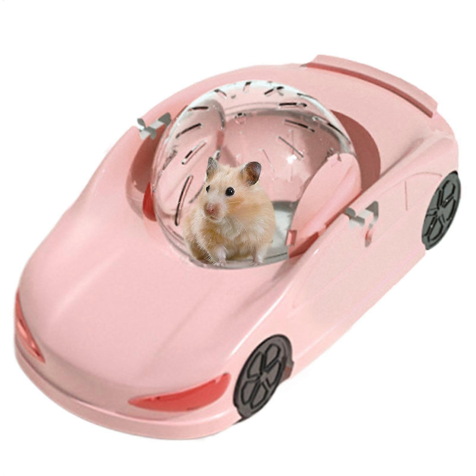 Hamster exercise ball, small pet toy, automatic running wheel, transparent ball for hamsters, rose.
