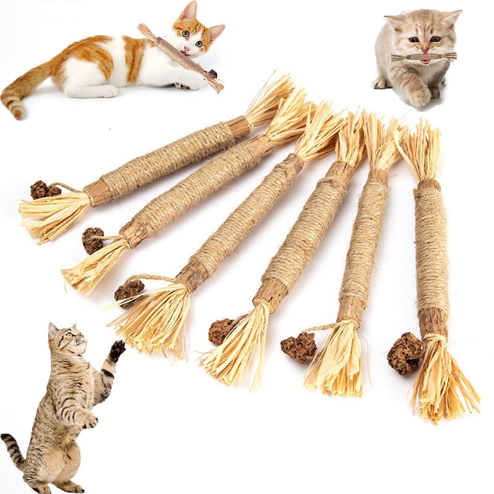 Catnip Sticks Pack Of 6, Cat Chewing Toy, Catnip Toy, Dental Care Toy For Tartar And Bad Breath, Healthy Hygiene
