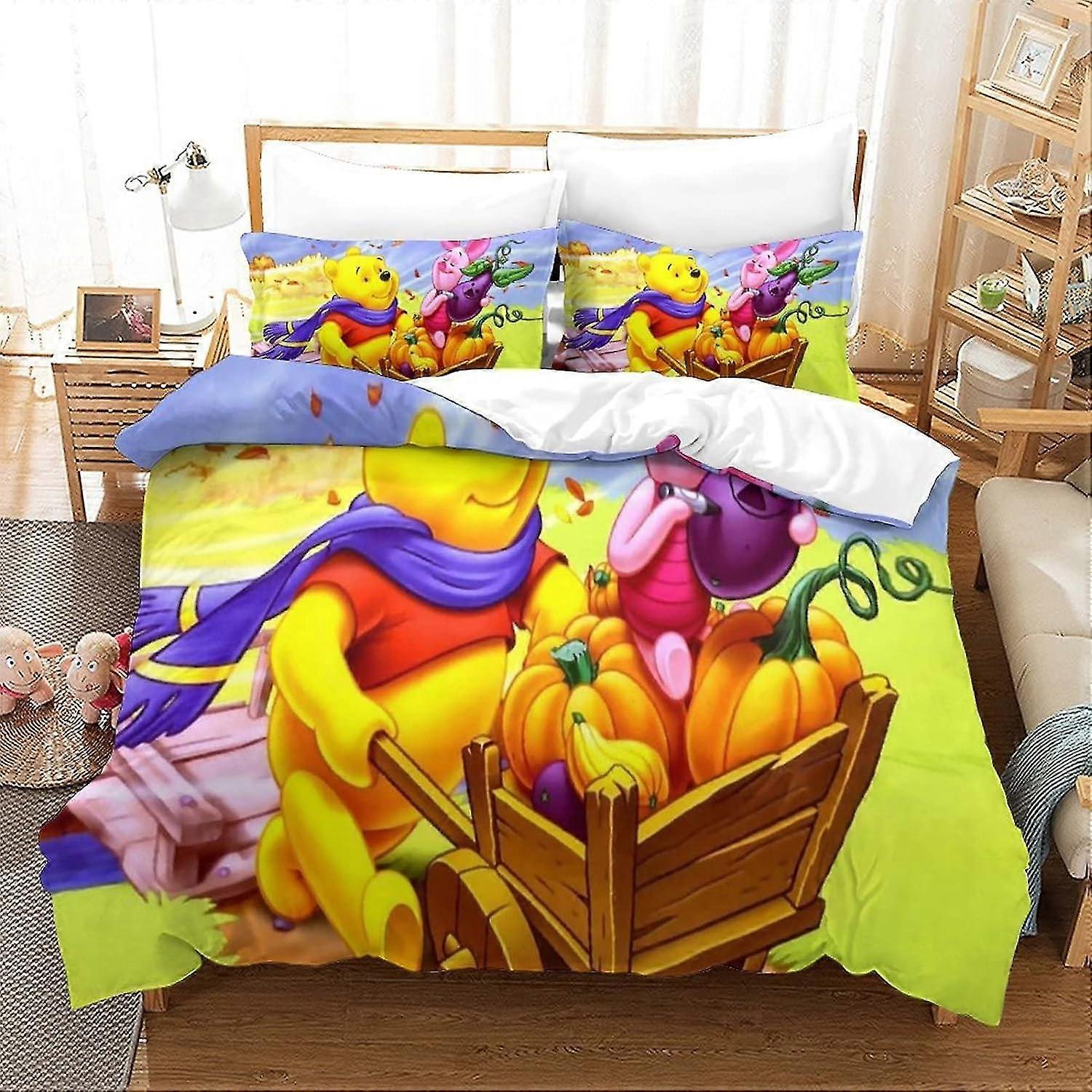 Capa de edredom com impressão 3D Conjuntos de cama Colcha com zíper Conjunto de 3 peças Soft Easy Care para jovens adultos e crianças