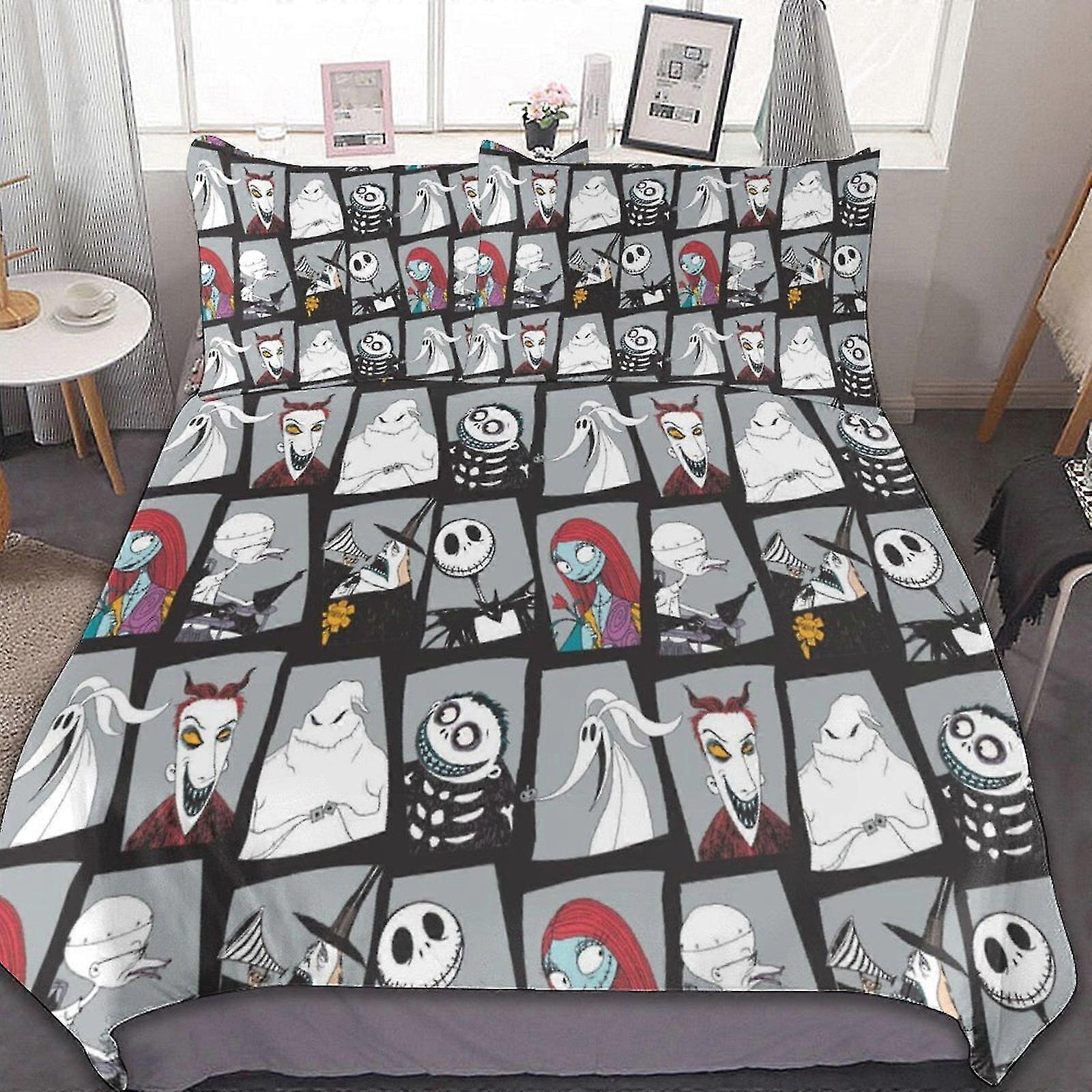 Conjunto de 3 lençóis de cama com capa de edredom respirável e 2 fronhas para todas as estações