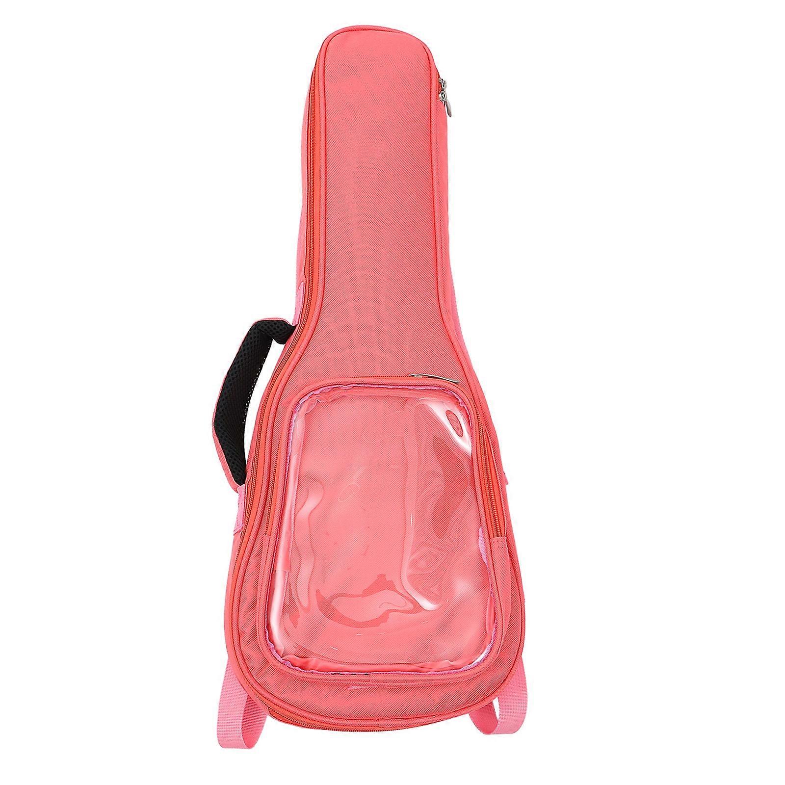 Pink Ukulele Bag Made of Durable Oxford Cloth with Shoulder Strap and Zipper for Safe Storage 1pc