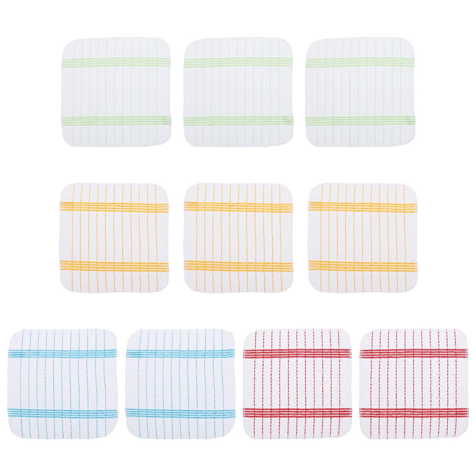 10 Pack Cotton Cleaning Towels, Absorbent Kitchen Dish Cloths, Waffle Weave for Surface Cleaning & Stain Removal, Multi Use for Home