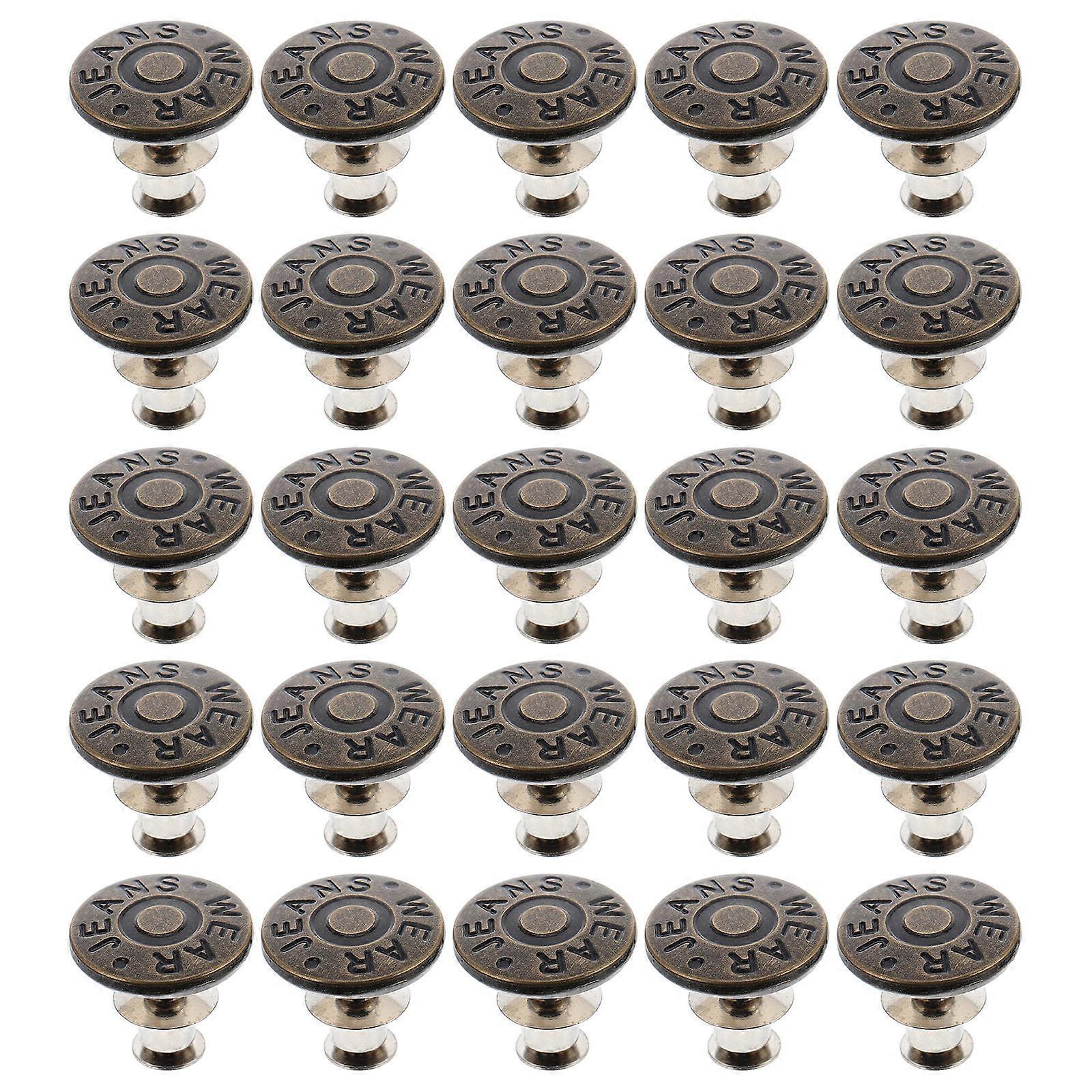 Pants Button Fastener Adjustable Jeans Accessory Clothing Accessories Metal Design Round Alloy 20Set