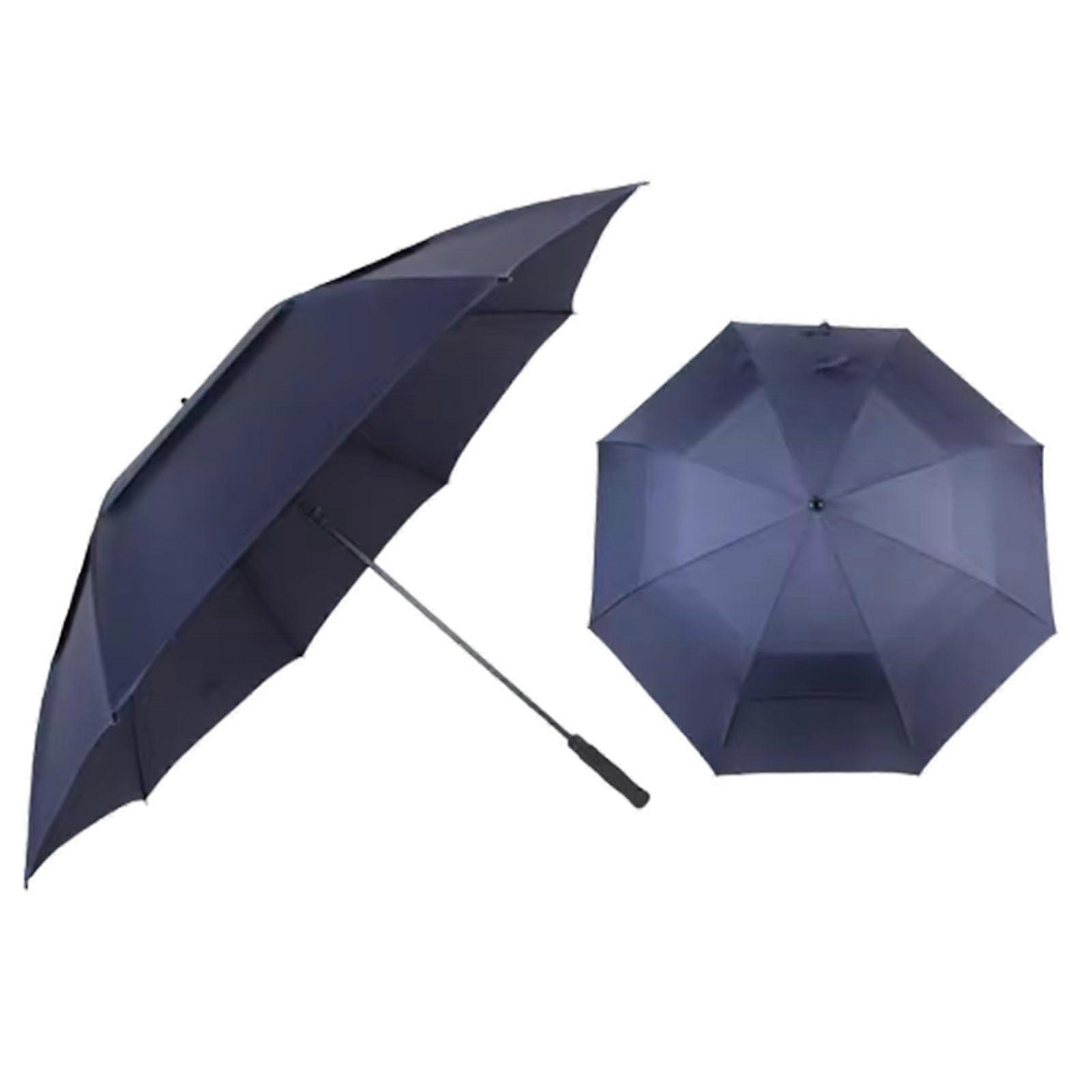 145 cm Golf Umbrella, Double-Layer Business Umbrella for Men, Breathable Automatic Rain Umbrella for 2-3 People, Blue