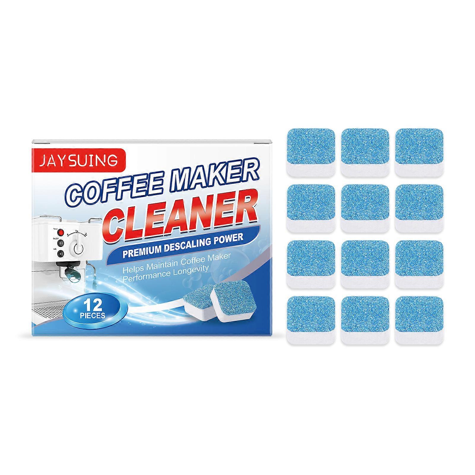 Effervescent Coffee Machine Descaling Tablets - 12 Pack for Stainless Steel Coffee Makers | Easy, Fast & Effective Scale Removal to Extend Equipment L