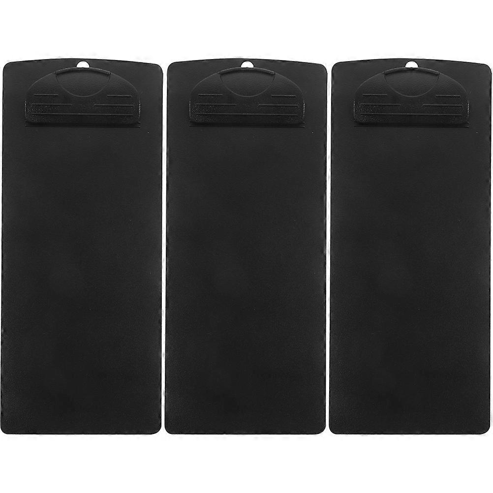 Black Thick Flexible Clipboard Set of 3 with Clips for Office School Restaurant Document Organization and Writing Support