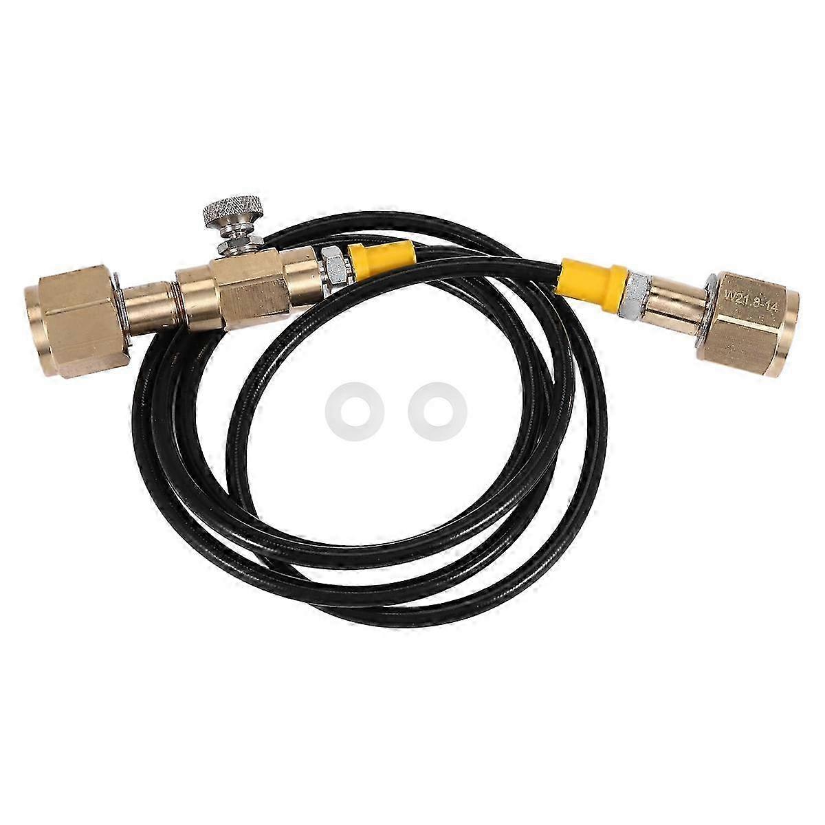 O2 Tank Refill Station Charging Adaptor  fer with 1.5M 5Ft Hose W21.8-14 to W21.8-14(DIN 477) Edition 0708