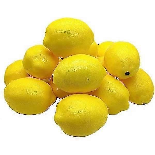 15 Pcs Artificial Lemons 8.5 Cm Artificial Fruits Artificial Yellow Lemons Foam
