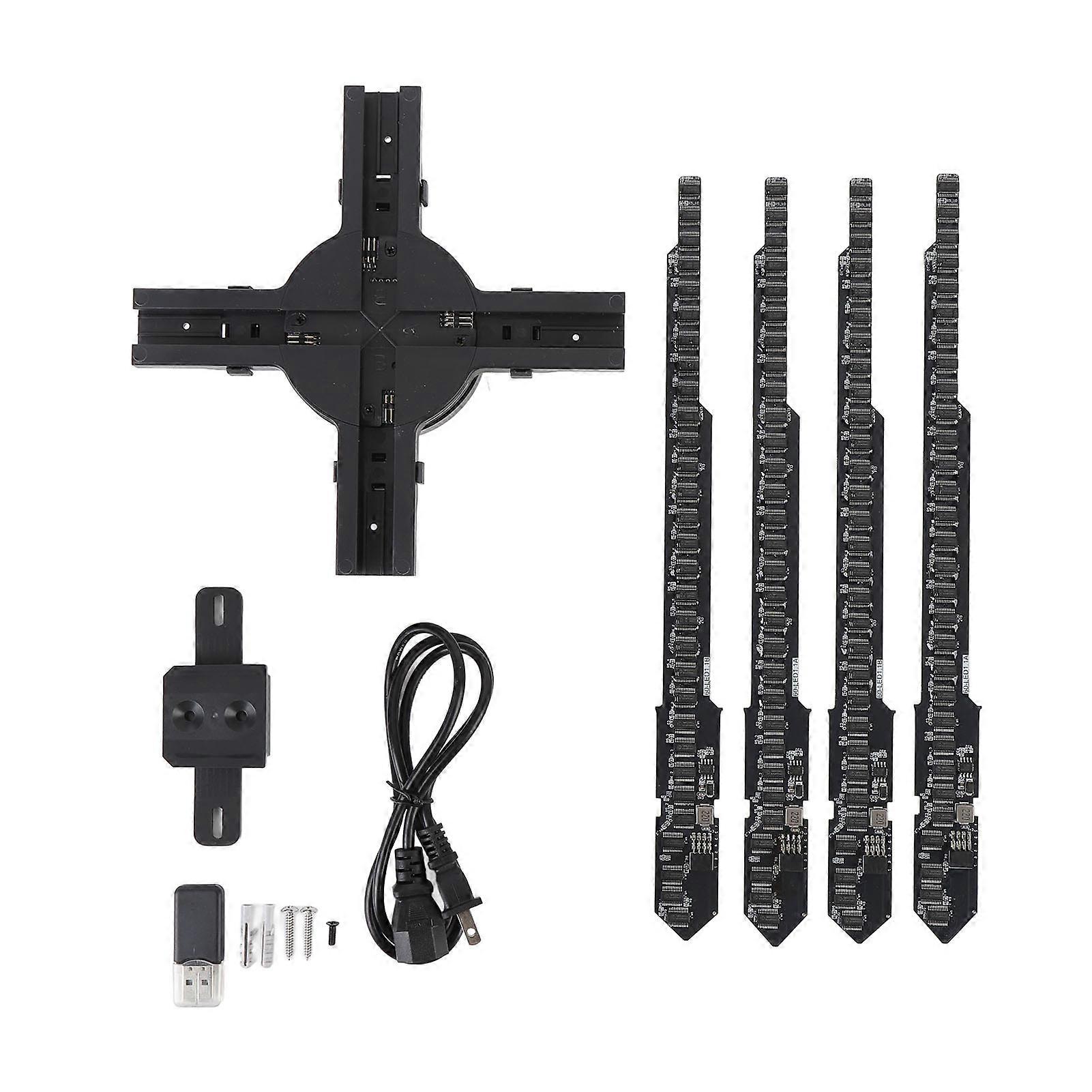 4 Blades 3D Hologram Fan Projector: 2500x640 Resolution, 640 LEDs, APP Control, US Plug