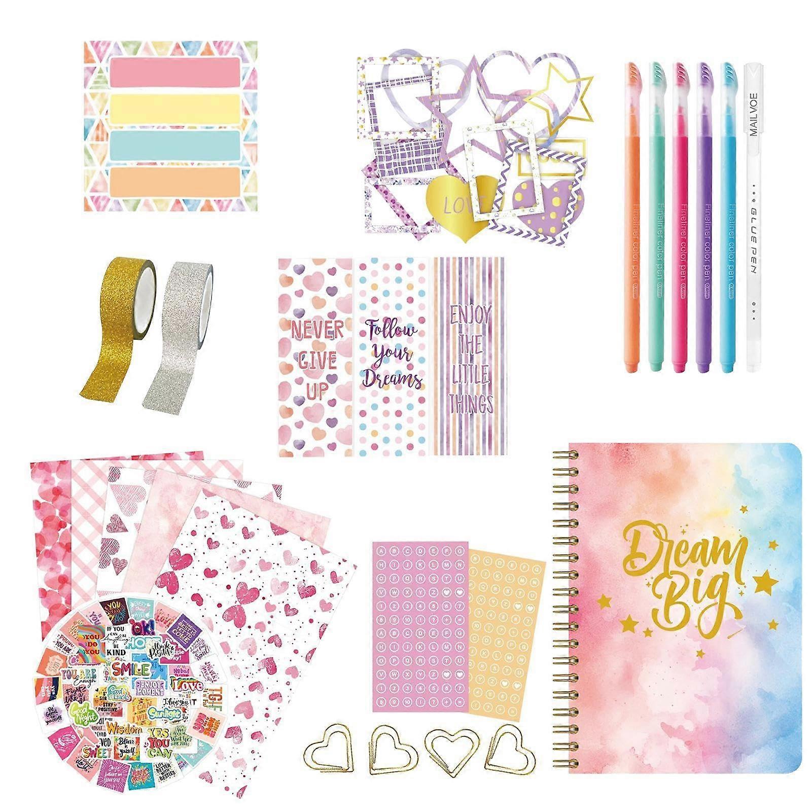 Notebook Journal Set for Journal Writing Books Crafts for Scrapbooking and Diary, Multifunctional Scrapbooking Set in Blue