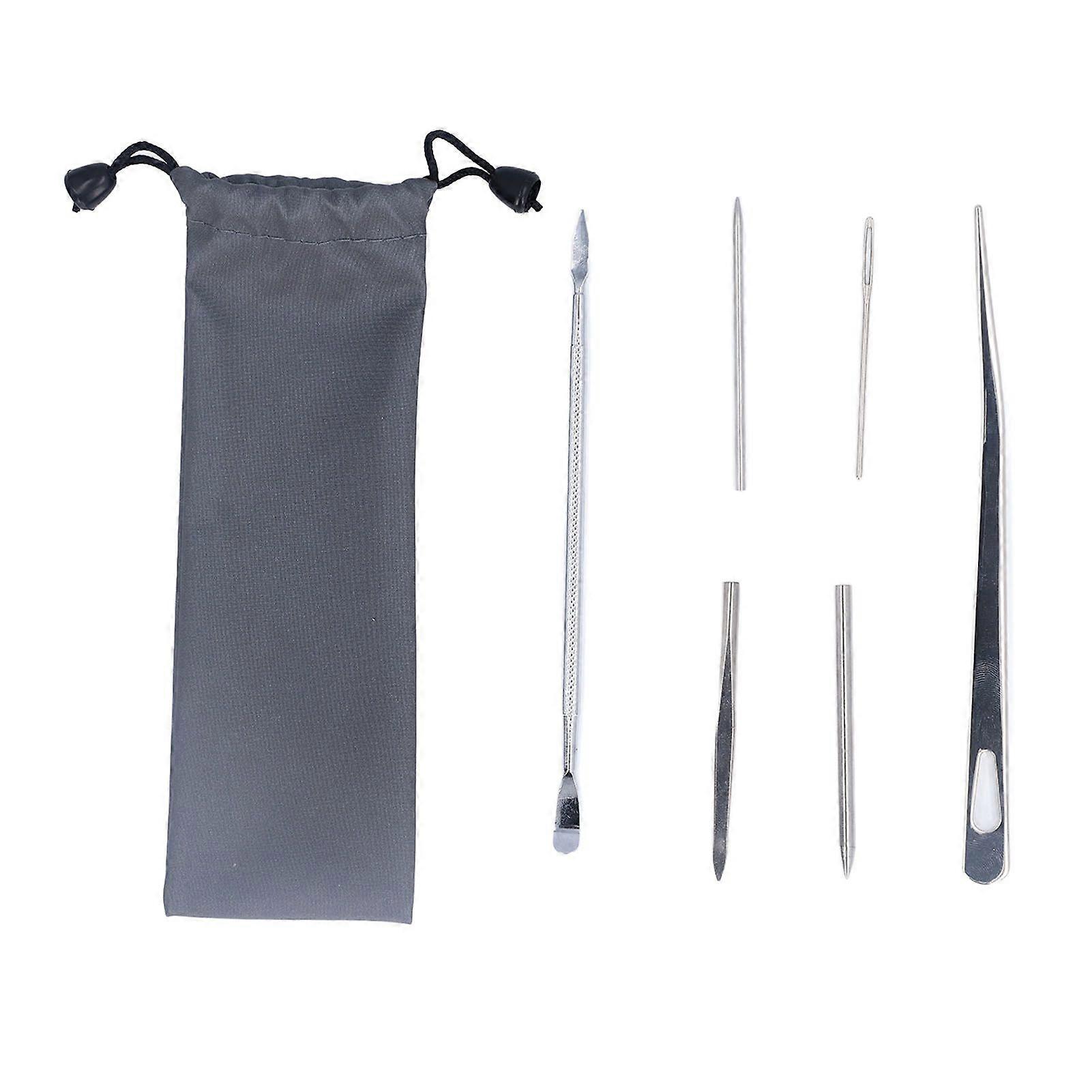 6PCS Paracord Stitching Set Stainless Steel Lacing Needles Smoothing Tool for DIY Paracord Work Leather Weaving YMHC