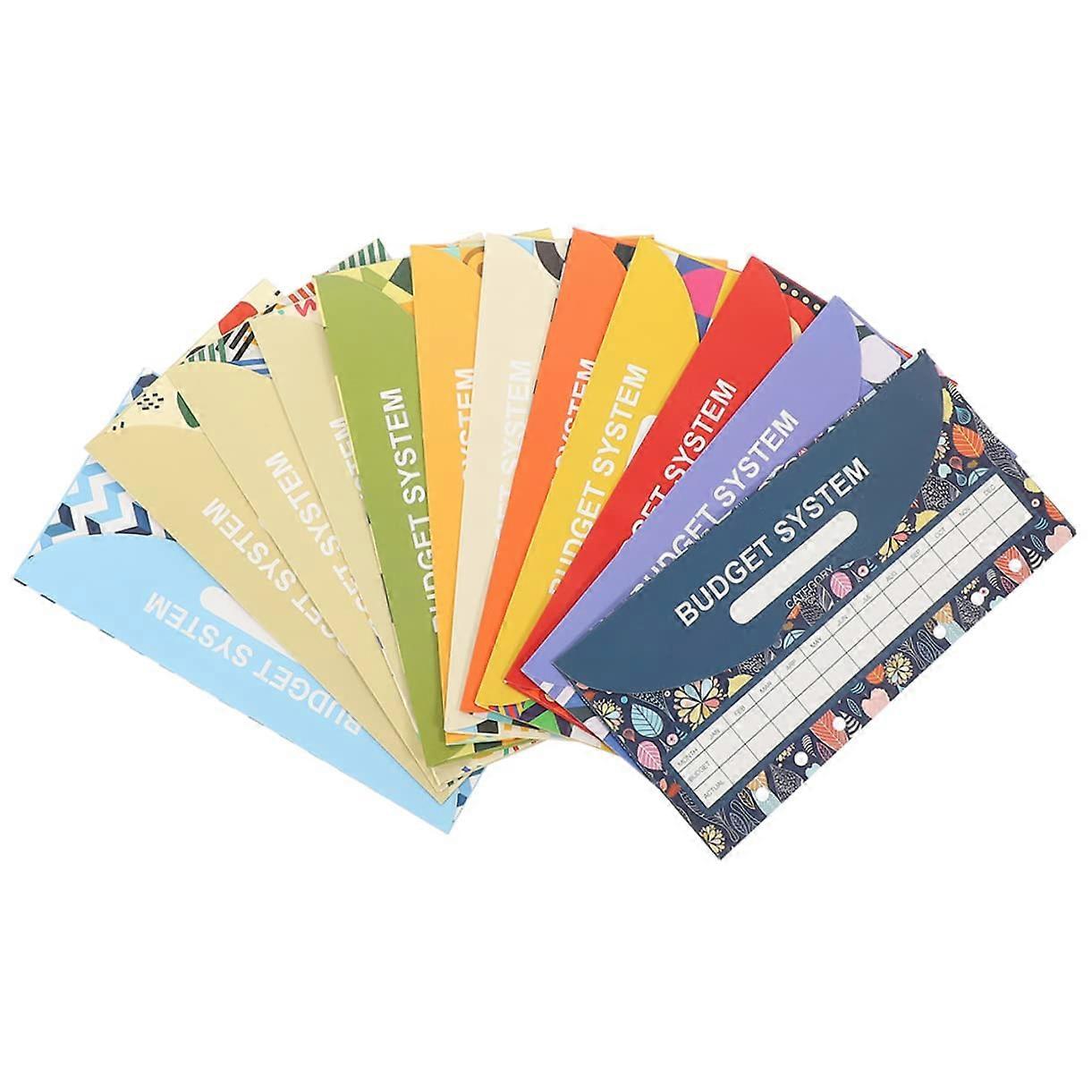 12 Sheet Envelope Set For Cash Envelopes, Colorful Paper, Stationery Kit, Compatible With Cash Registers