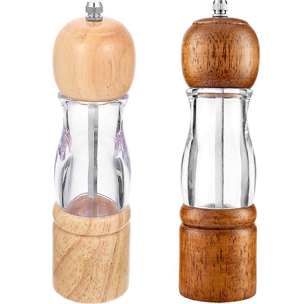 Salt Pepper Grinder Manual High Hardness Grinding Wood present Giving 2Pcs