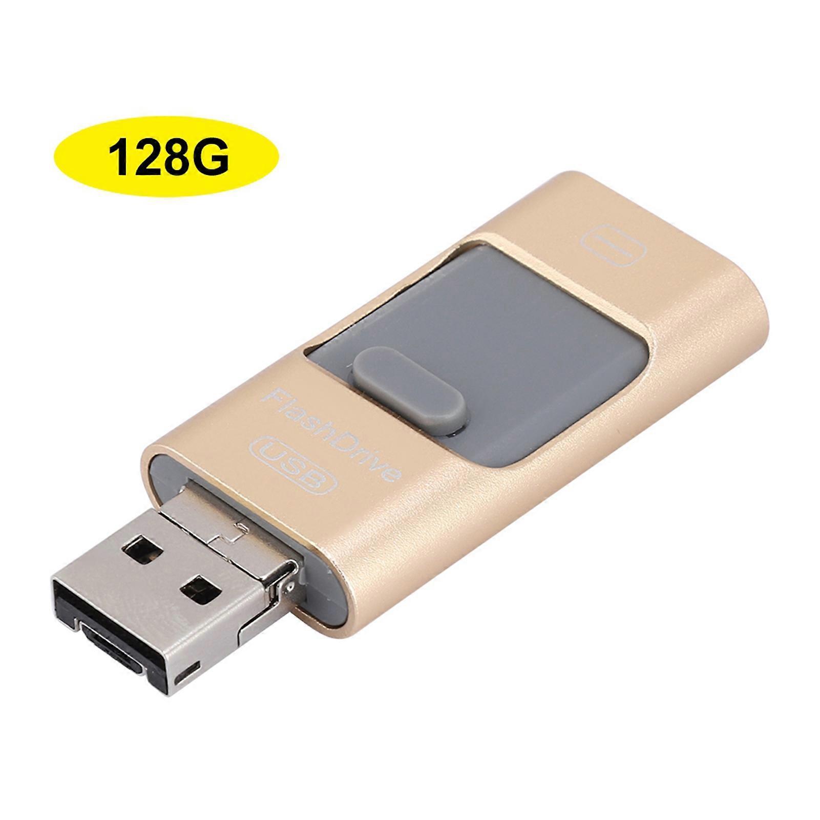 128G Portable Three in one Mini U Disk Large Capacity USB Flash Drive for Apple Interface