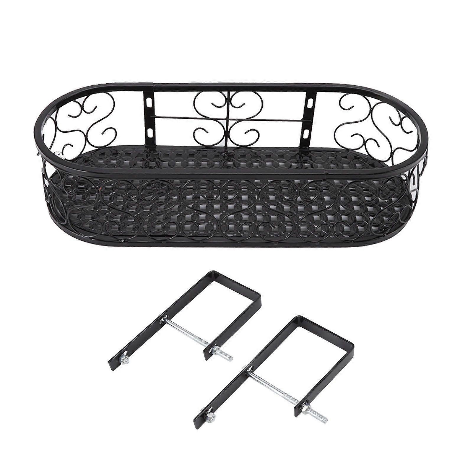 화분 랙 철 화분 주최자 식물 프레임 장식용 실내 거실 발코니 블랙 6.5cm/2.6인치 난간YMJJ