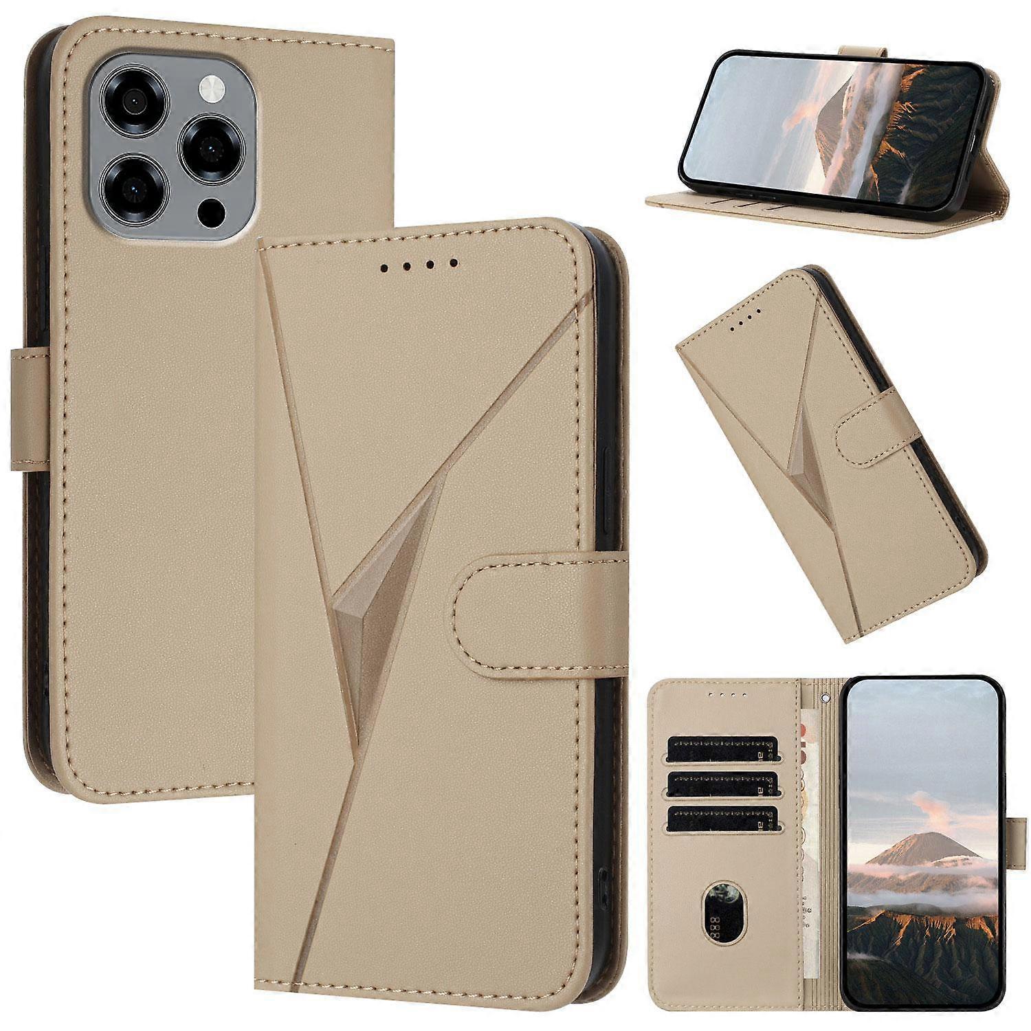 Triangle Pattern Buckle Clasp Leather Phone Case For Doogee Note 58 / Note 58 Pro