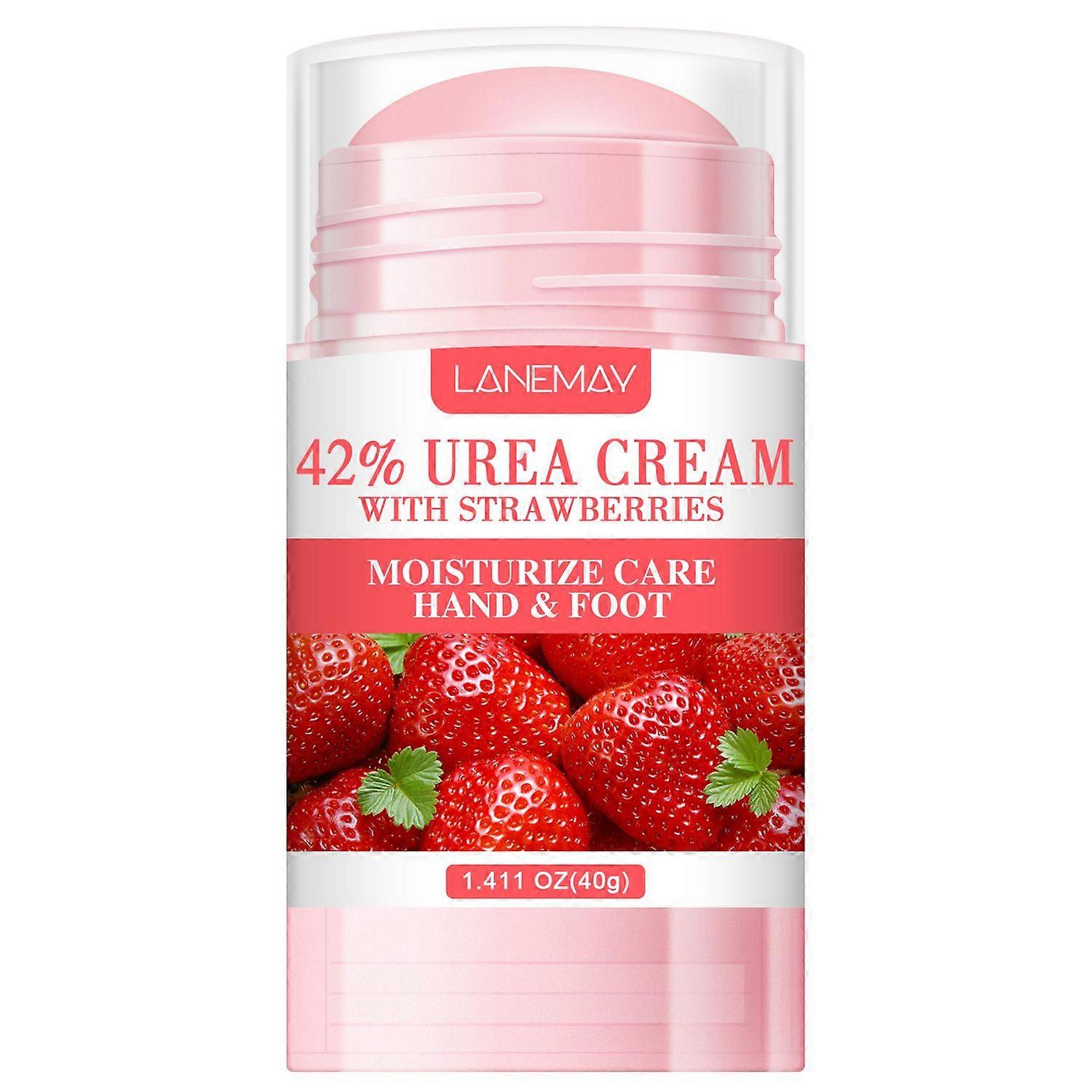 Çilekli Üre Kremi %42 - Çatlamış Topuklar ve Kuru Ciltler için Ayak Kremi - Çatlak Topuk Tedavisi, Dizler, Dirsekler ve Eller için Üre Krem Çubuğu - Mo