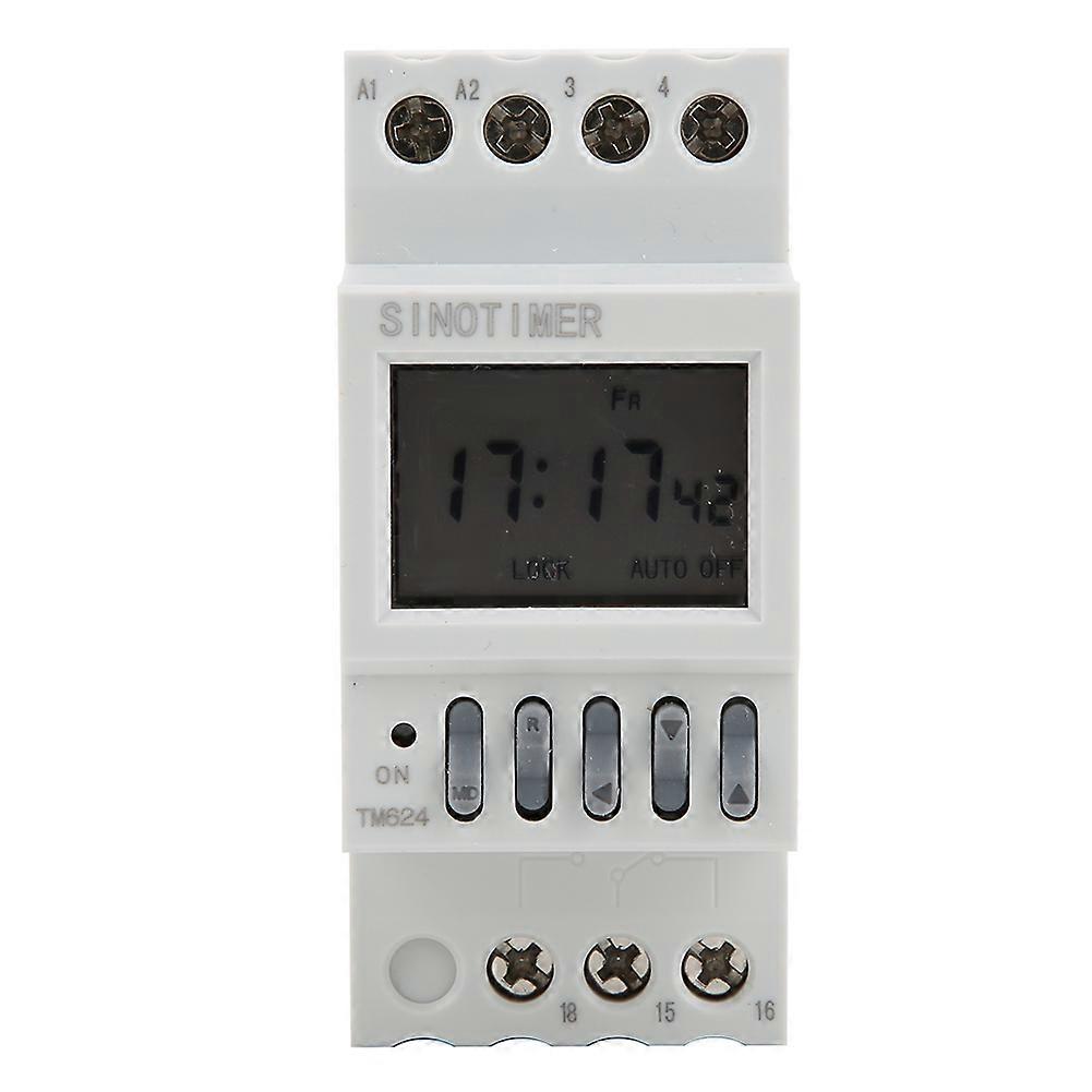 TM624 Digital Timer Power Switch Timer 40 Group Time Controlled Ringer Din Rail Mount 220V
