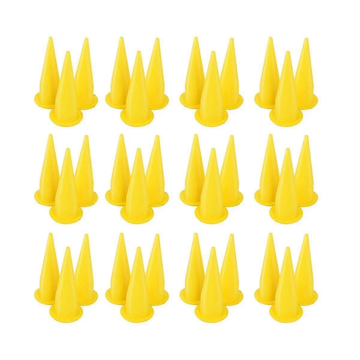 Caulking nozzle applicator for bulk tools - 50pcs yellow cones