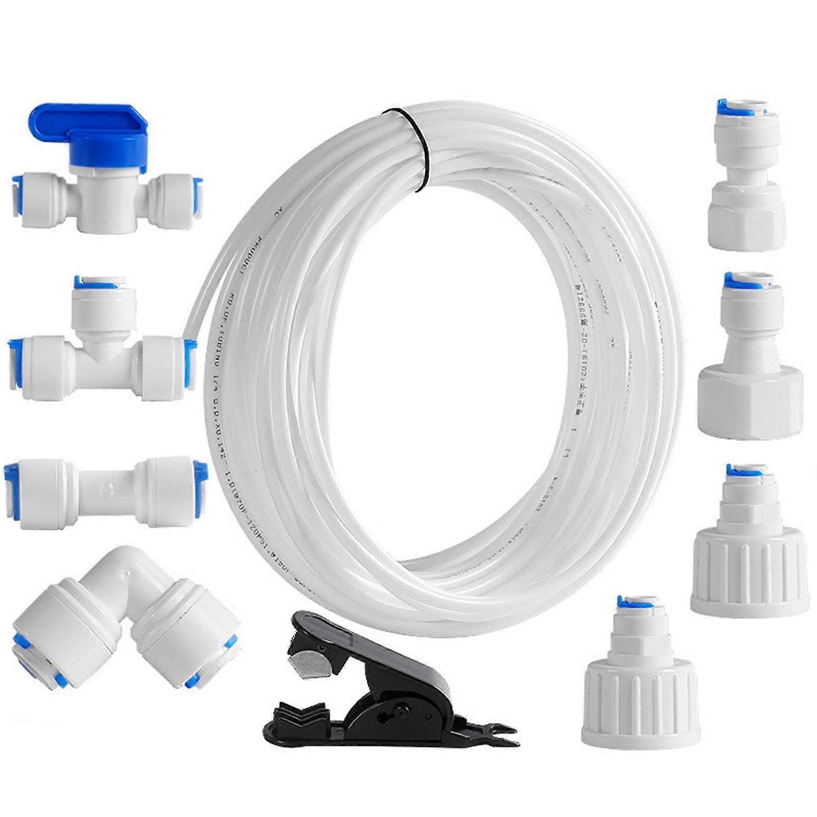 Ro Water Pipe Set 15m Drinking Water Hose, Lightweight Quick Connect Hose For Refrigerator, Hose Cutter Included