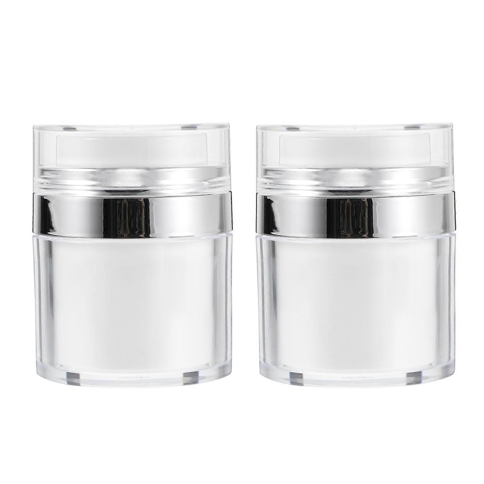 2Pcs Durable PP Material Airless Lotion Bottles for Storage White Small Pump Design