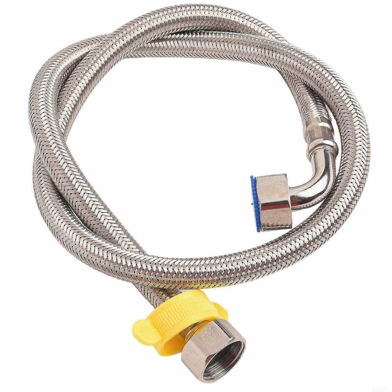 Sanitary solutions made of stainless steel, flexible pipe connectors with angle design for easy installation in bathrooms and kitchens (80 cm).