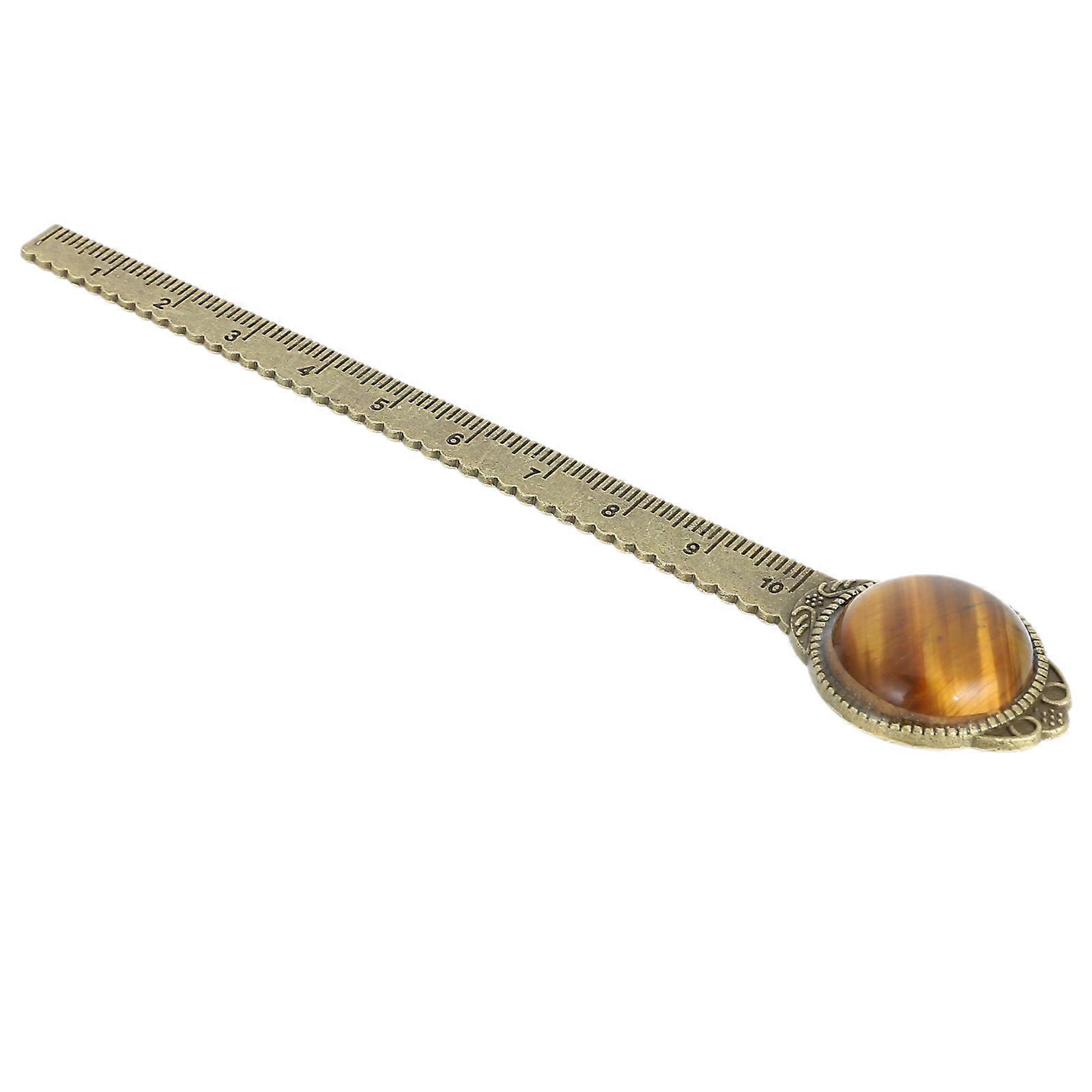 Zinc Alloy Bookmark Ruler for Reading with Golden Color Lightweight and 6.5 Inches