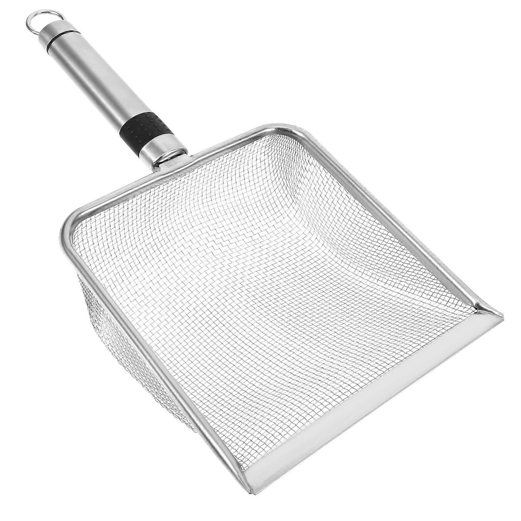 Large cat litter scoop with ergonomic design for easy handling, nonstick coating for easy cleaning, suitable for cat litter boxes and pet supplies.