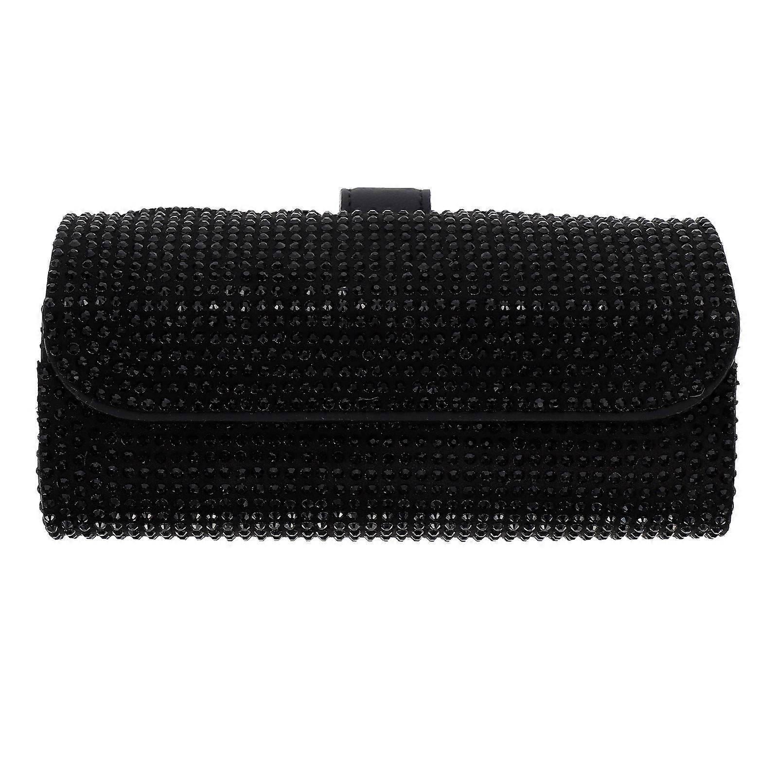 1pc Car Eyeglasses Rhinestone Case Vehicle Glasses Clip Automobile Glasses Holder