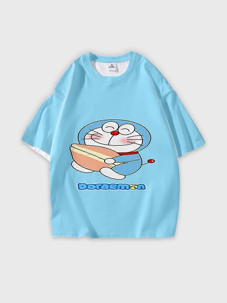 T-shirt round neck Cartoon Pattern loose short sleeve A56