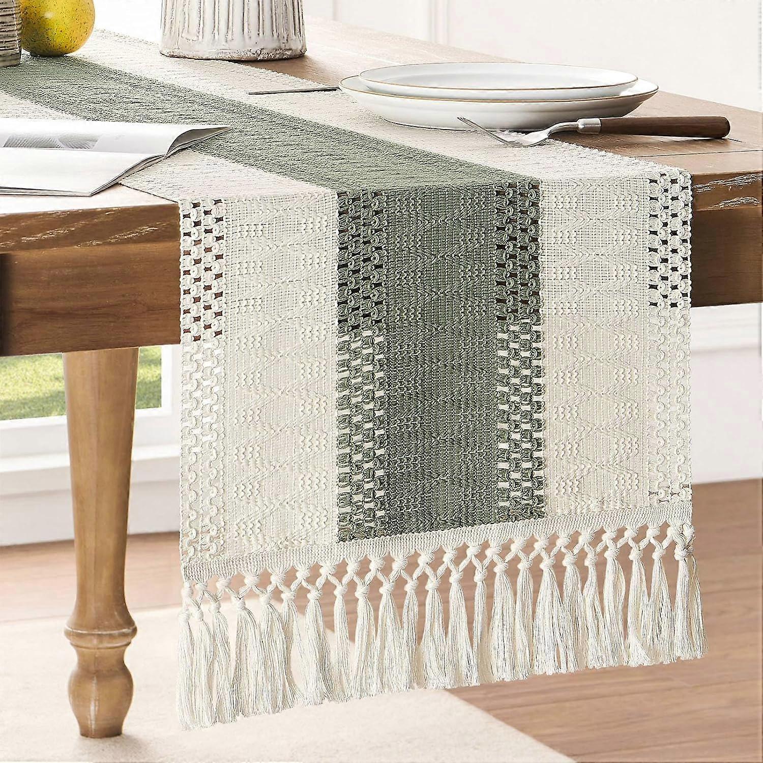 1 Style Two Tone Stitched Table Runner